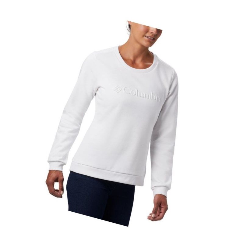 Bluza Columbia Logo Crew Top Damskie Białe | 75EZMARON