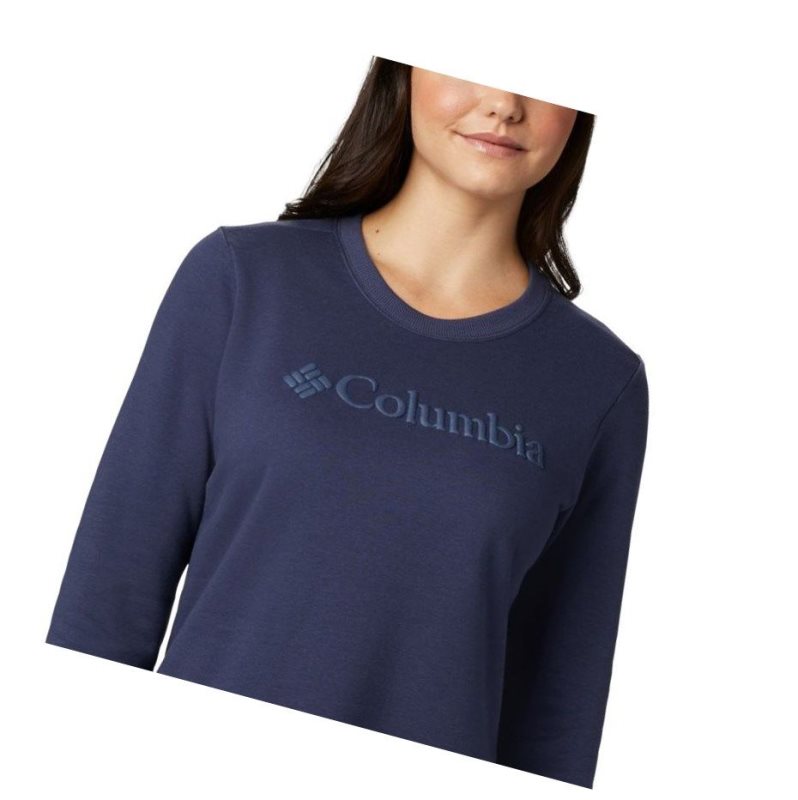 Bluza Columbia Logo Crew Top Damskie Granatowe | 32NEZJPDI