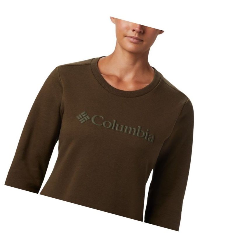 Bluza Columbia Logo Crew Top Damskie Oliwkowe | 10YJGXLAE