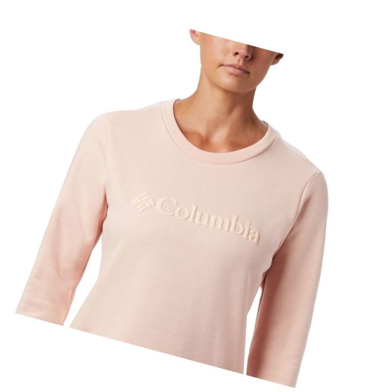 Bluza Columbia Logo Crew Top Damskie Różowe | 39XCLPTFQ