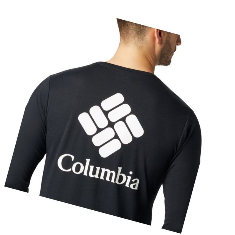 Bluza Columbia Miller Valley Long Sleeve Graphic Męskie Czarne Białe | 65IHNTRGE