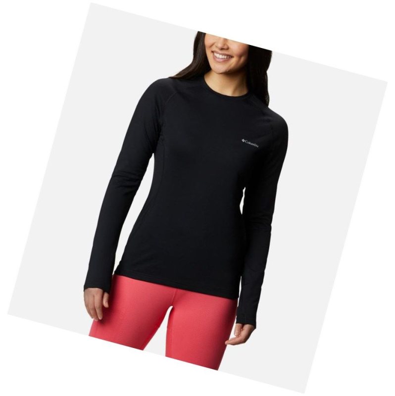 Bluza Columbia Omni-Heat 3D Knit Crew II Baselayer Damskie Czarne | 34JDQHTSU