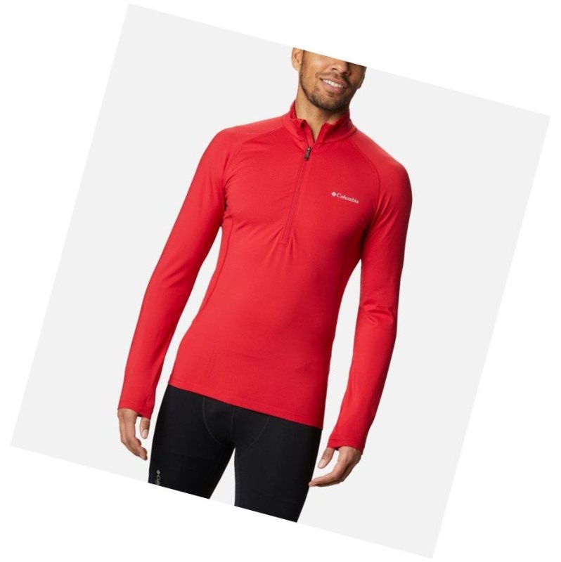 Bluza Columbia Omni-Heat 3D Knit Half Zip II Baselayer Męskie Niebieskie Czerwone | 73WJUOTKN