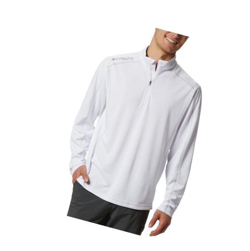 Bluza Columbia PFG Low Drag 1/4 Zip Top Męskie Białe | 63LQUCSFY