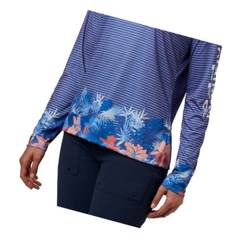 Bluza Columbia PFG Super Tidal Long Sleeve Damskie Niebieskie | 69QWIZHPU