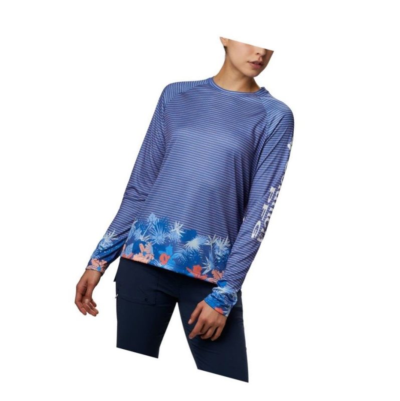 Bluza Columbia PFG Super Tidal Long Sleeve Damskie Niebieskie | 69QWIZHPU