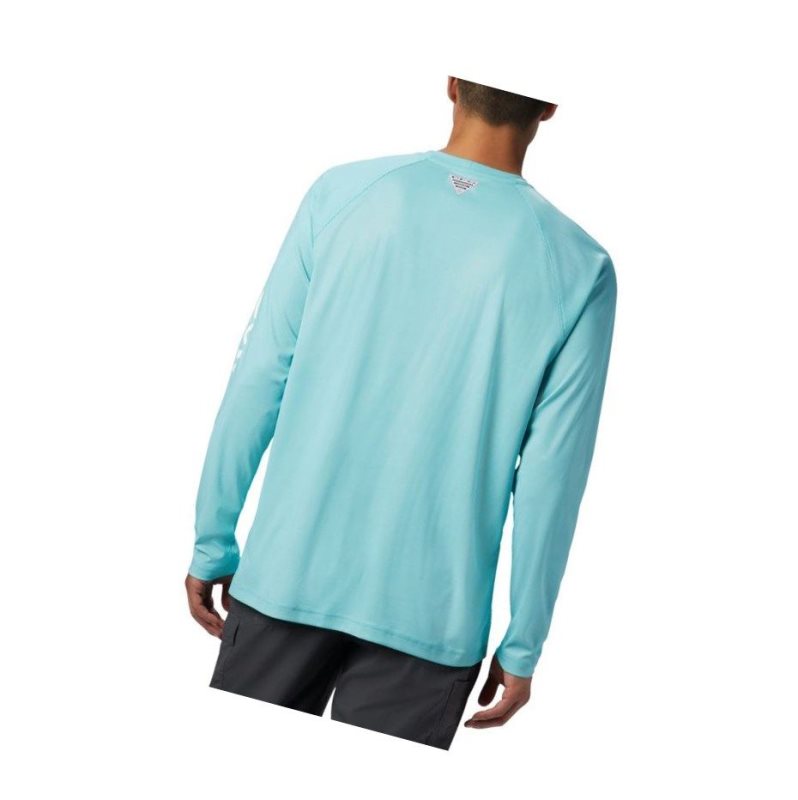 Bluza Columbia PFG Terminal Deflector Long Sleeve Tall Męskie Głęboka Turkusowe Białe | 82RDETXQJ