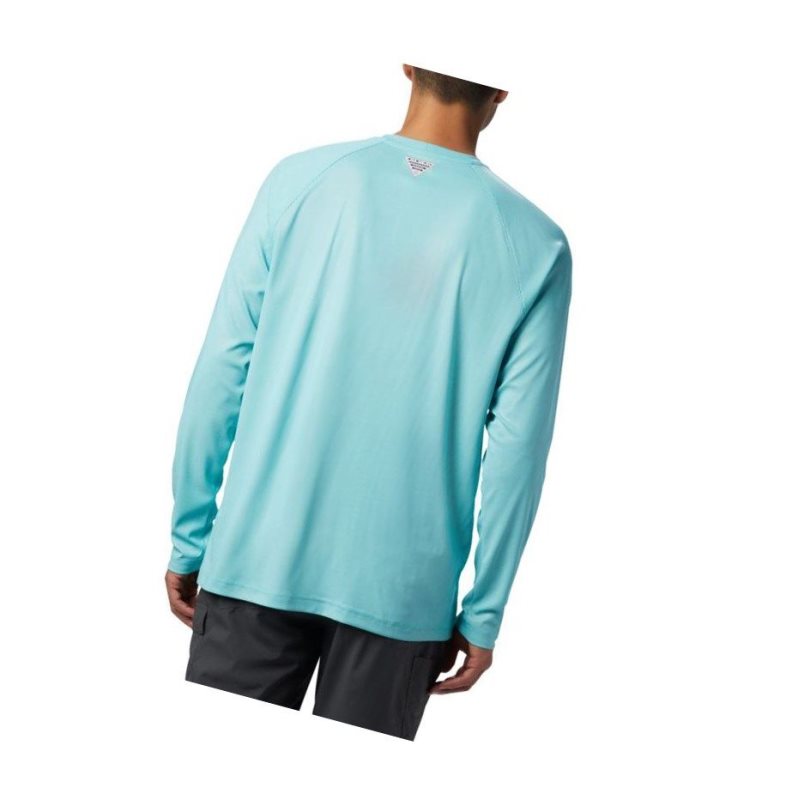 Bluza Columbia PFG Terminal Deflector Long Sleeve Tall Męskie Głęboka Turkusowe Białe | 82RDETXQJ