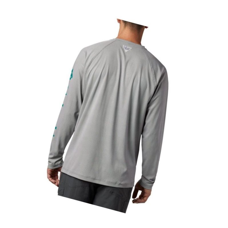 Bluza Columbia PFG Terminal Deflector Long Sleeve Big Męskie Szare Głęboka Zielone | 93BJWQXLK