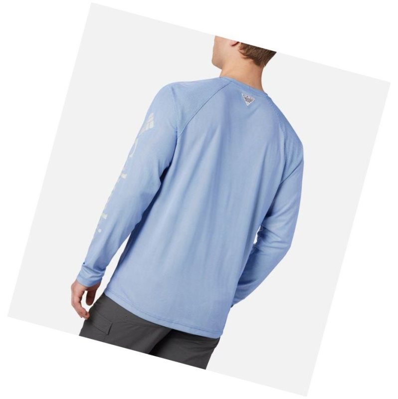 Bluza Columbia PFG Terminal Deflector Long Sleeve Big Męskie Niebieskie Szare | 97WKDURQT