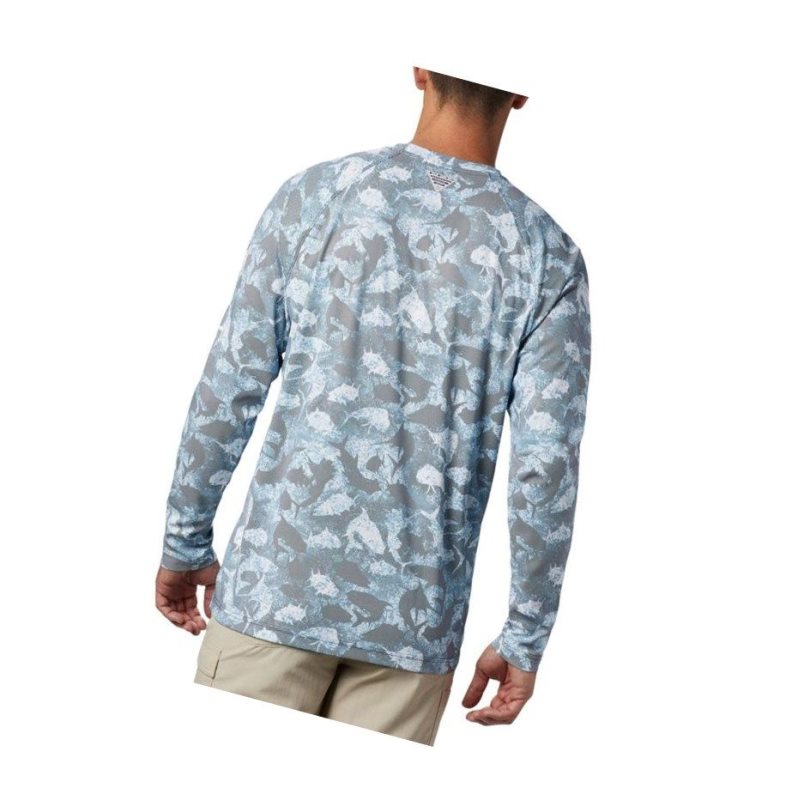 Bluza Columbia PFG Terminal Deflector Printed Long Sleeve Męskie Granatowe Camo | 79HTYUJQP