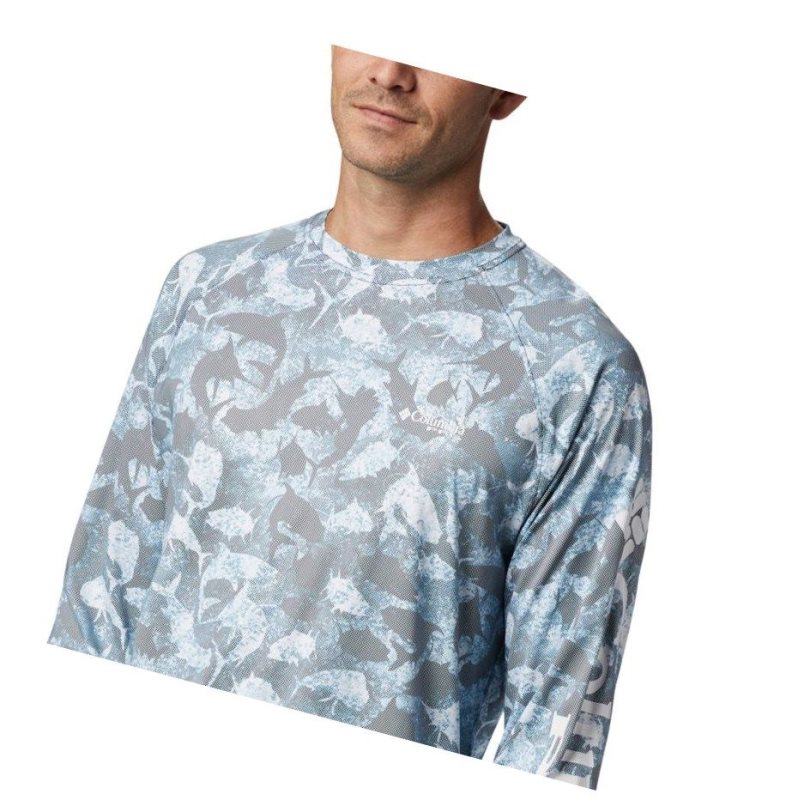 Bluza Columbia PFG Terminal Deflector Printed Long Sleeve Męskie Granatowe Camo | 79HTYUJQP