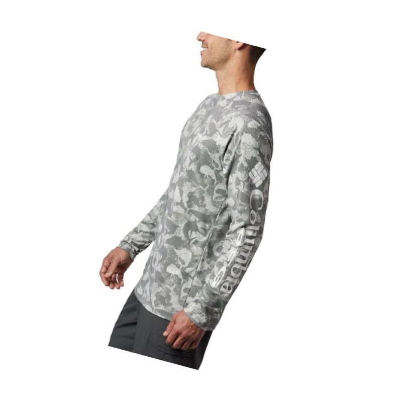 Bluza Columbia PFG Terminal Deflector Printed Long Sleeve Męskie Szare Camo | 97CFLTZNA