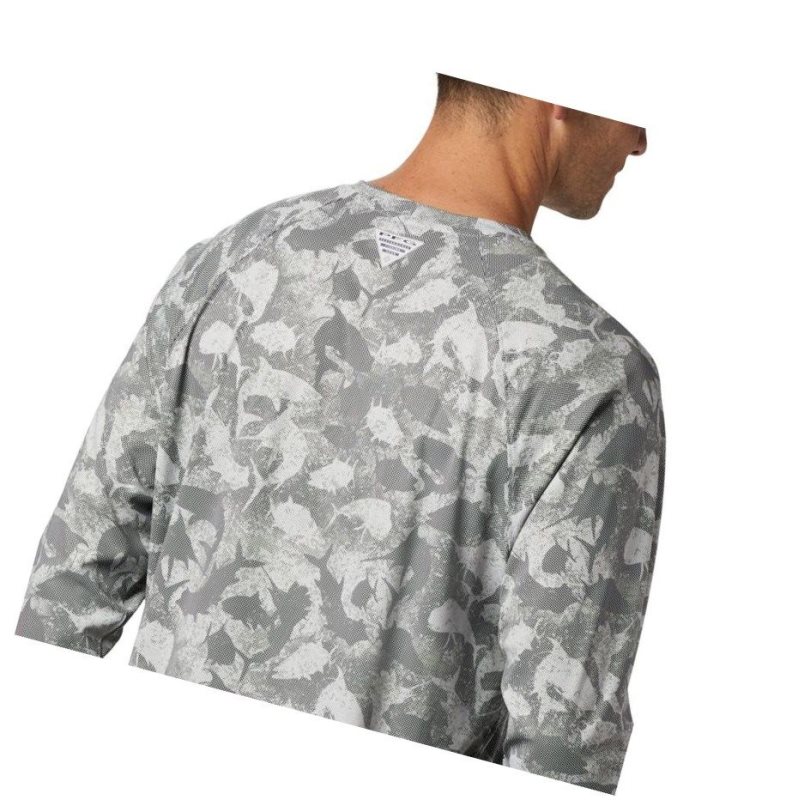 Bluza Columbia PFG Terminal Deflector Printed Long Sleeve Męskie Szare Camo | 97CFLTZNA