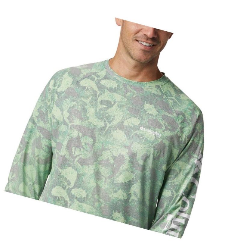 Bluza Columbia PFG Terminal Deflector Printed Long Sleeve Męskie Szare Camo | 59FCARDMN