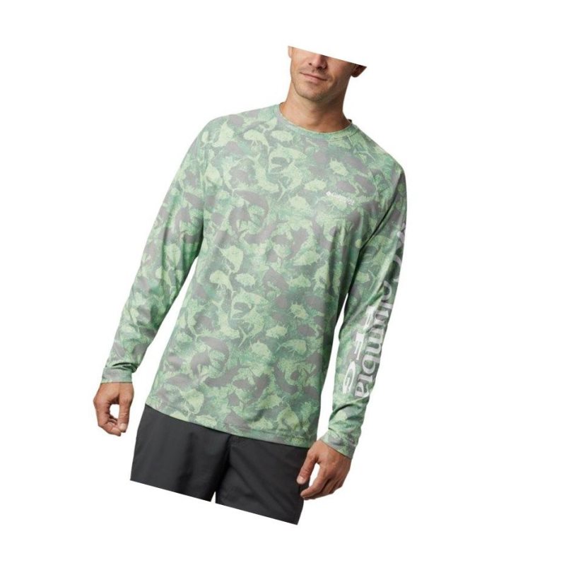 Bluza Columbia PFG Terminal Deflector Printed Long Sleeve Męskie Szare Camo | 59FCARDMN