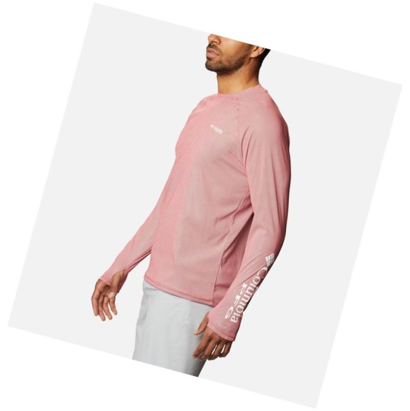 Bluza Columbia PFG Terminal Deflector Zero Mock Long Sleeve Męskie Czerwone | 54RAIJXBU