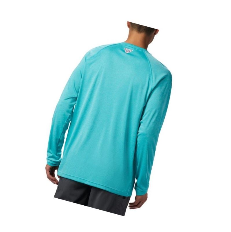 Bluza Columbia PFG Terminal Tackle Heather Long Sleeve Męskie Głęboka Turkusowe Granatowe | 47OBAPTDX