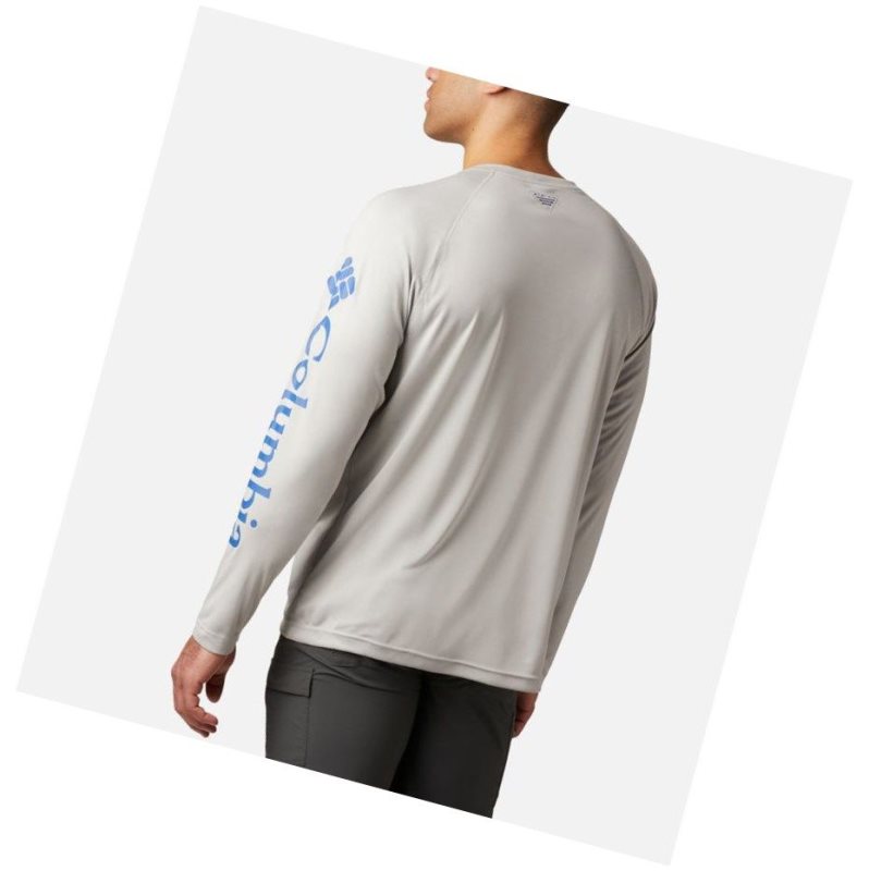 Bluza Columbia PFG Terminal Tackle Heather Long Sleeve Męskie Szare Niebieskie | 93HJWABRE