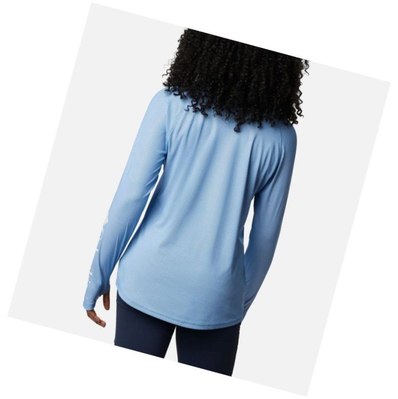 Bluza Columbia PFG Tidal Deflector Zero Mock Long Sleeve Damskie Lazur Niebieskie | 24RGMOAZH