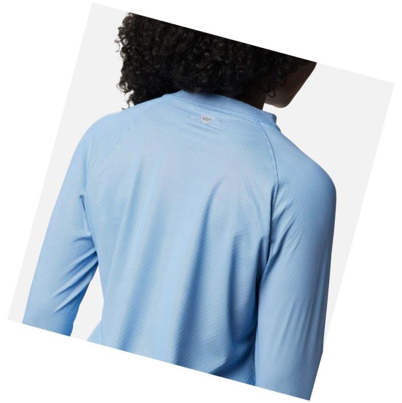 Bluza Columbia PFG Tidal Deflector Zero Mock Long Sleeve Damskie Lazur Niebieskie | 24RGMOAZH