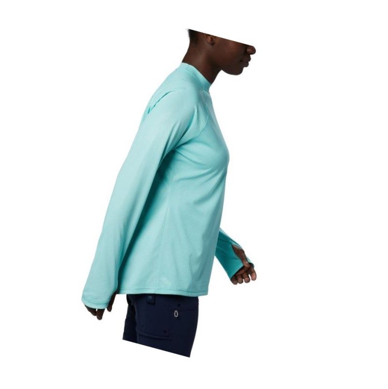 Bluza Columbia PFG Tidal Deflector Zero Mock Long Sleeve Damskie Niebieskie | 18MOXITDC