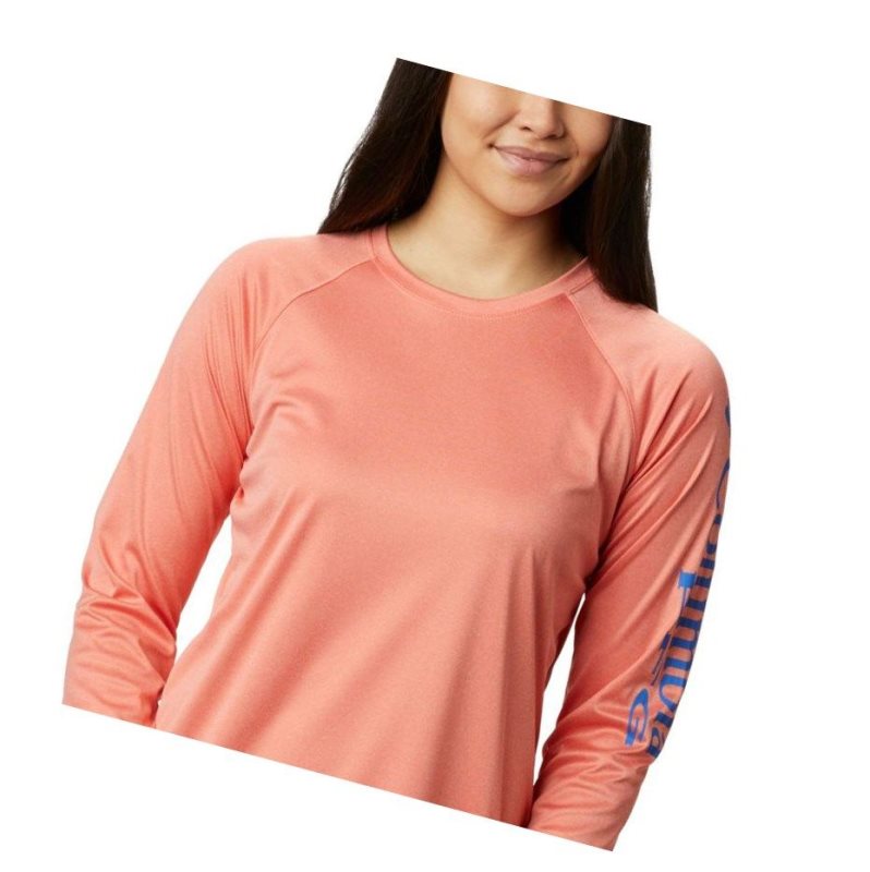 Bluza Columbia PFG Tidal Heather Long Sleeve Damskie Niebieskie | 41OAFWSJC