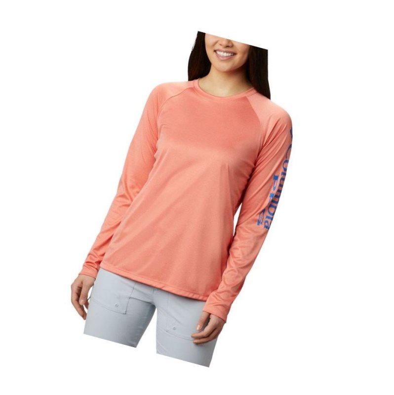 Bluza Columbia PFG Tidal Heather Long Sleeve Damskie Niebieskie | 41OAFWSJC