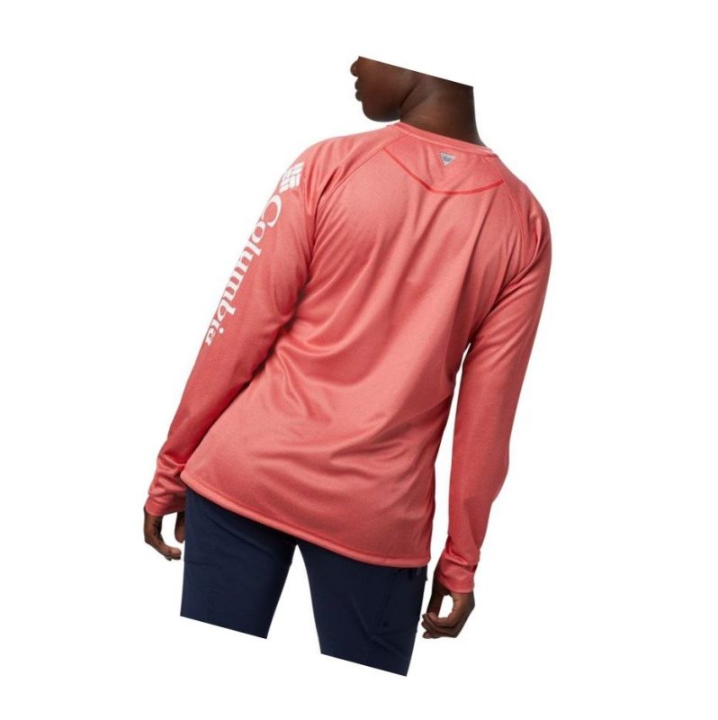 Bluza Columbia PFG Tidal Heather Long Sleeve Damskie Czerwone Białe | 26WSDRGTJ