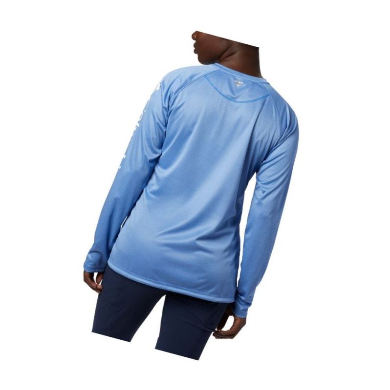 Bluza Columbia PFG Tidal Heather Long Sleeve Damskie Niebieskie Białe | 92LEQIFXK