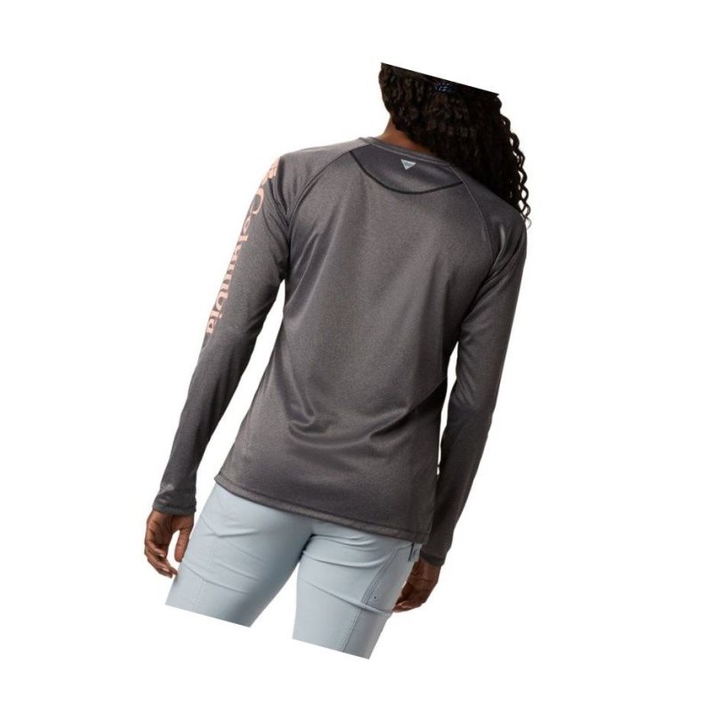 Bluza Columbia PFG Tidal Heather Long Sleeve Damskie Czarne Różowe | 10ZYDBLNP