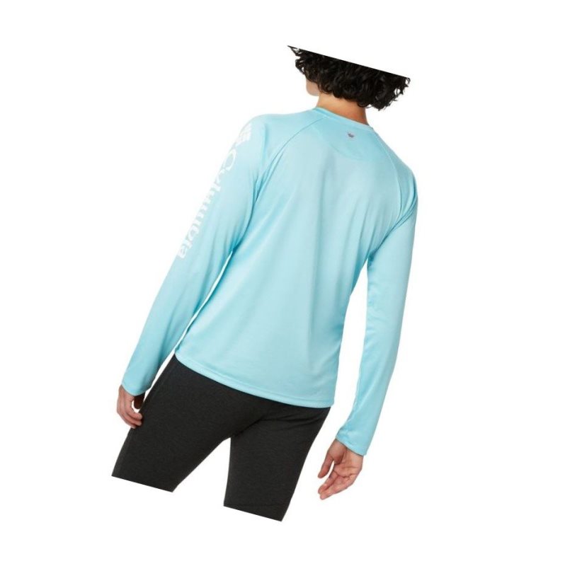 Bluza Columbia PFG Tidal II Long Sleeve Damskie Niebieskie Białe | 59BTDSNME