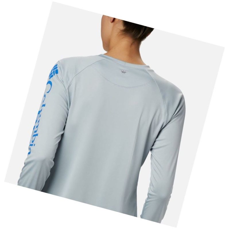 Bluza Columbia PFG Tidal II Long Sleeve Damskie Szare Niebieskie | 49JNADKZM