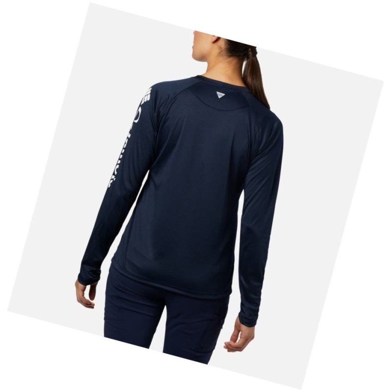 Bluza Columbia PFG Tidal II Long Sleeve Damskie Granatowe Białe | 38FXZICMU