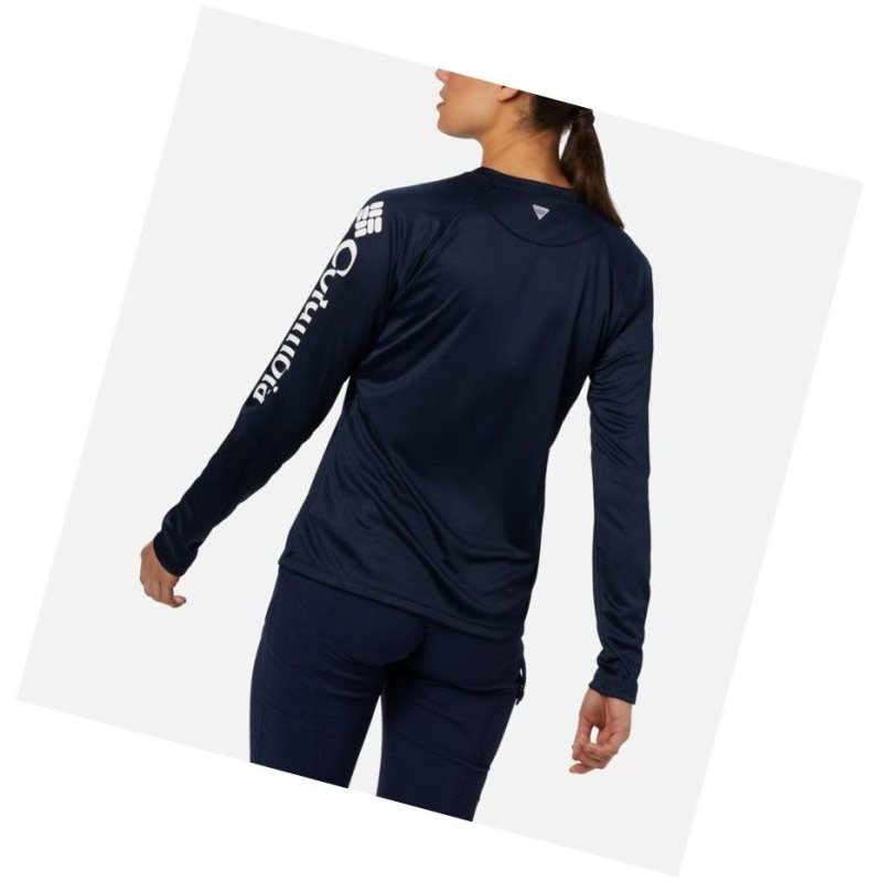 Bluza Columbia PFG Tidal II Long Sleeve Damskie Granatowe Białe | 38FXZICMU