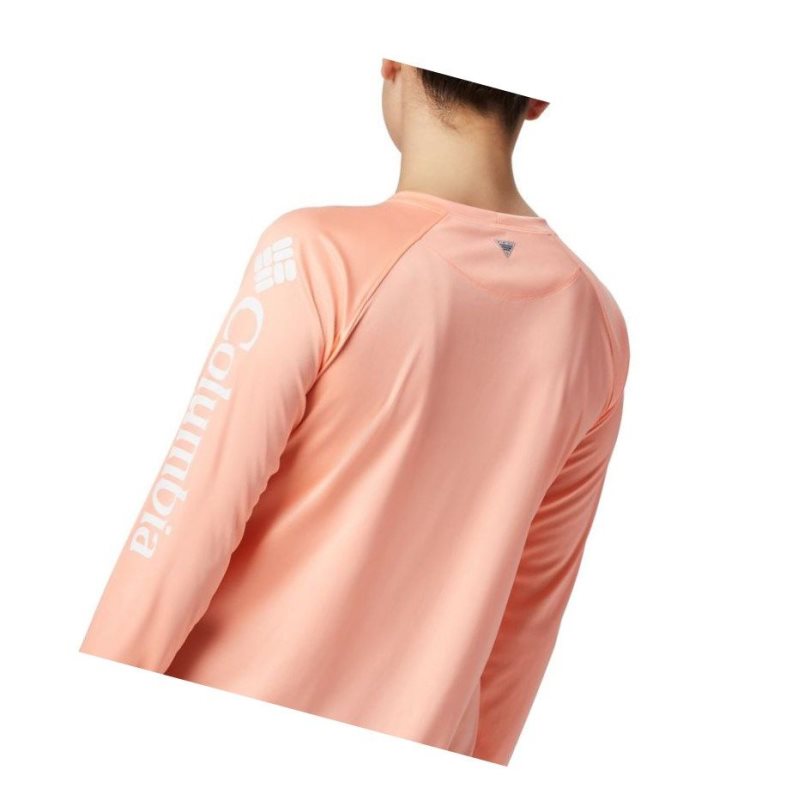 Bluza Columbia PFG Tidal II Long Sleeve Damskie Różowe Białe | 34VTEIDXL