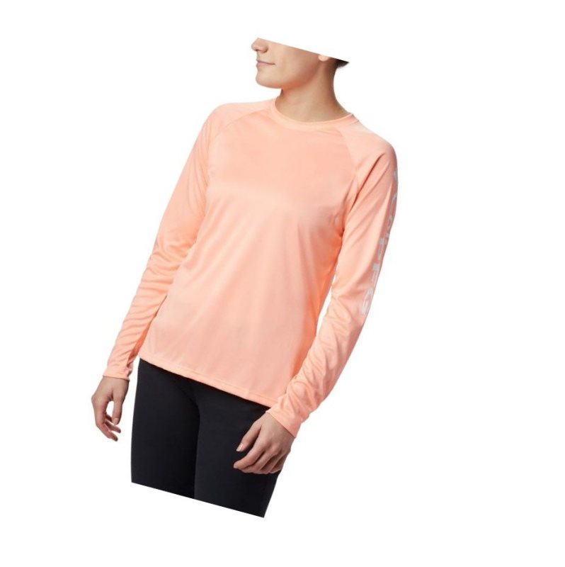 Bluza Columbia PFG Tidal II Long Sleeve Damskie Różowe Białe | 34VTEIDXL