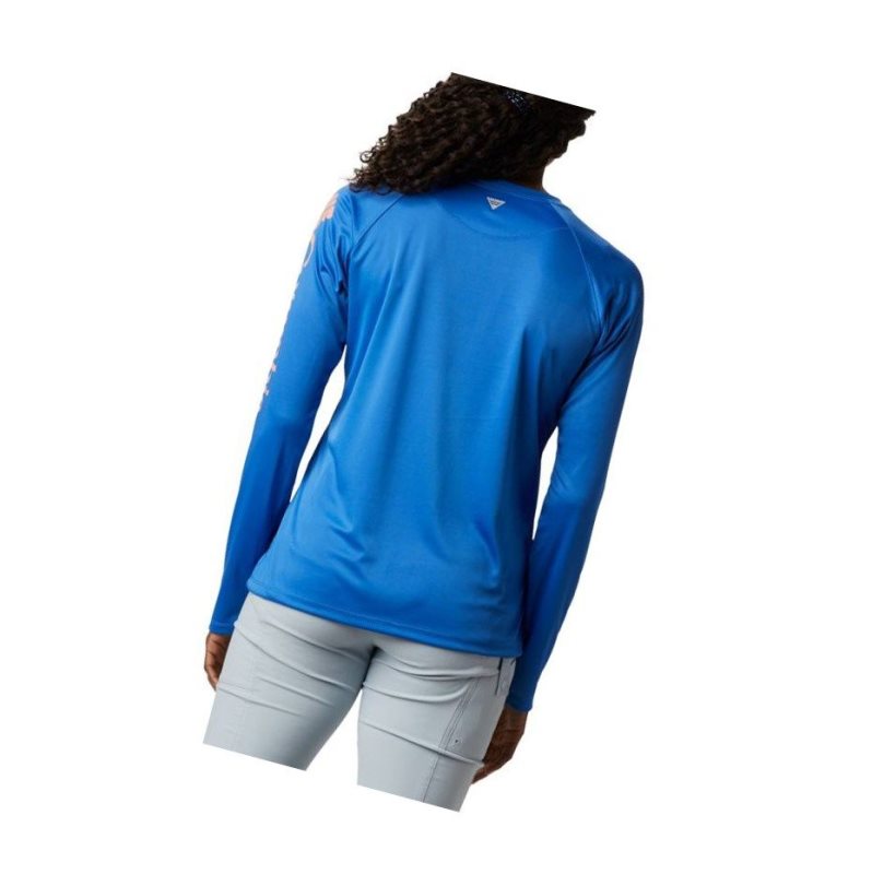 Bluza Columbia PFG Tidal II Long Sleeve Damskie Niebieskie Głęboka Koralowe | 23VOGHUIF