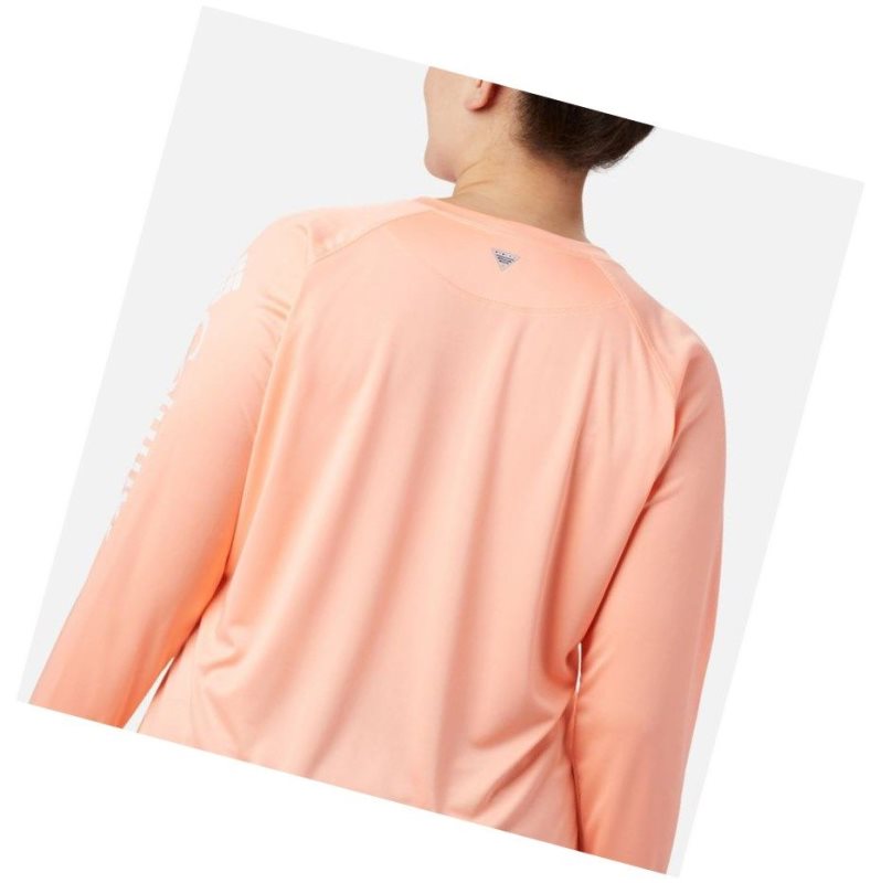 Bluza Columbia PFG Tidal II Long Sleeve Plus Size Damskie Różowe Białe | 04XAMCRLY