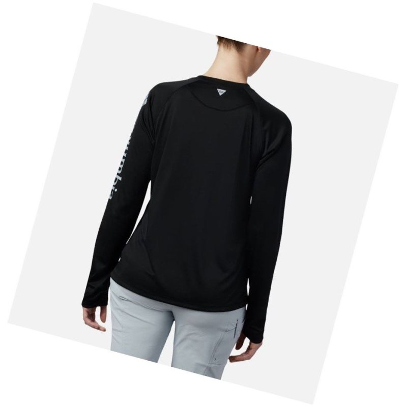 Bluza Columbia PFG Tidal II Long Sleeve Damskie Czarne Szare | 90NWIUJPL