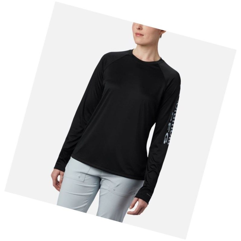 Bluza Columbia PFG Tidal II Long Sleeve Damskie Czarne Szare | 90NWIUJPL