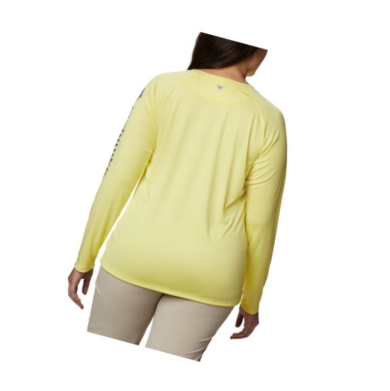 Bluza Columbia PFG Tidal II Long Sleeve Plus Size Damskie Pomarańczowe Szare | 02CZNEDXF