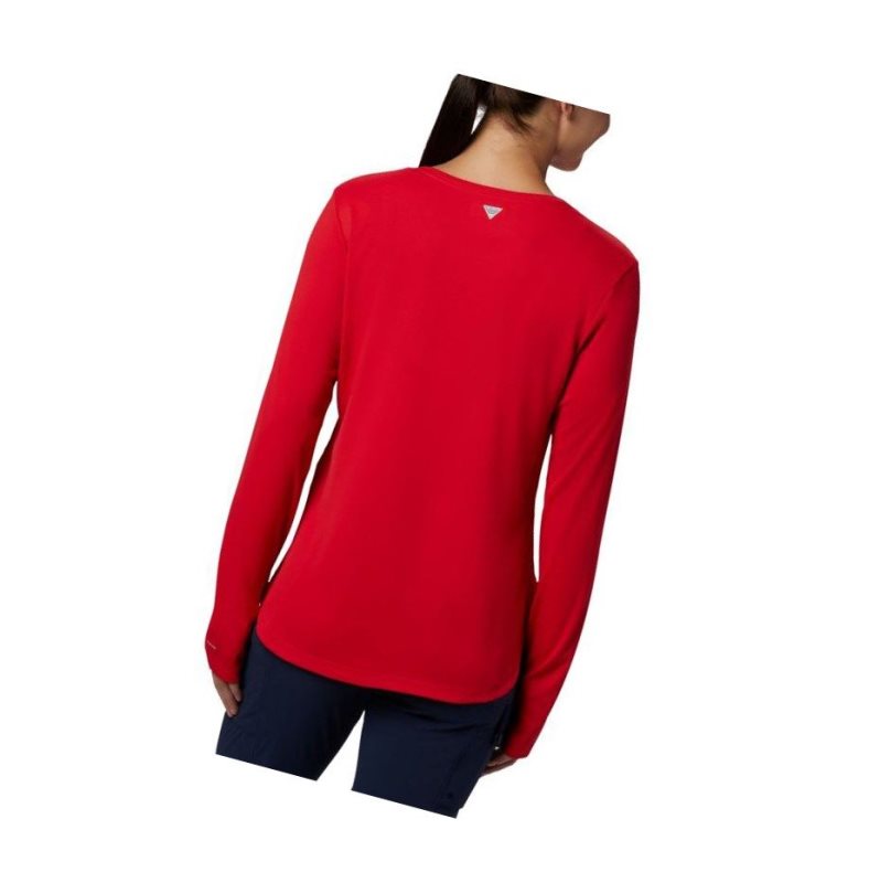 Bluza Columbia PFG Zero Long Sleeve Damskie Czerwone | 05OXSWBUC