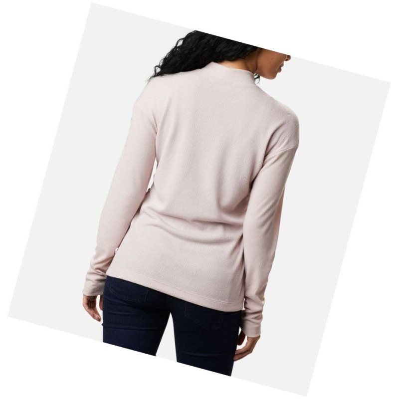 Bluza Columbia Pine Street Long Sleeve Knit Damskie Różowe | 08HLJNETG