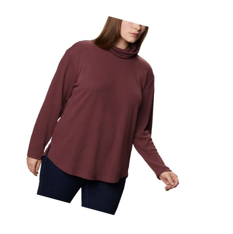 Bluza Columbia Pine Street Split Cowl Neck Plus Size Damskie Bordowe | 76GBDOWVH