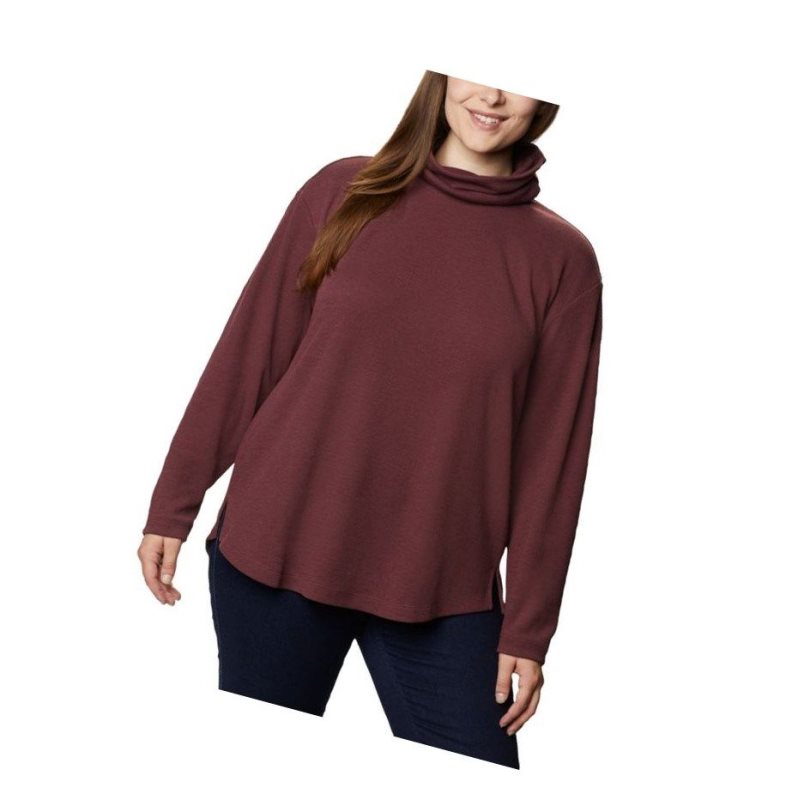 Bluza Columbia Pine Street Split Cowl Neck Plus Size Damskie Bordowe | 76GBDOWVH