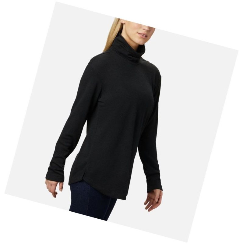 Bluza Columbia Pine Street Split Cowl Neck Damskie Czarne | 71SFAMXEZ