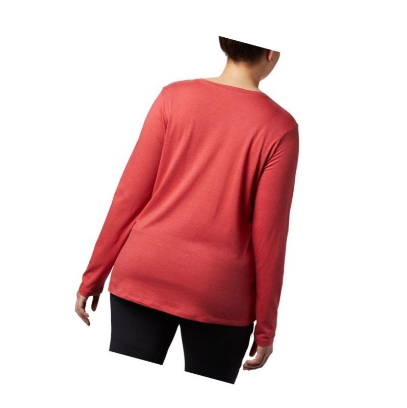 Bluza Columbia Ruby Falls Long Sleeve Plus Size Damskie Czerwone | 32YCTQZID