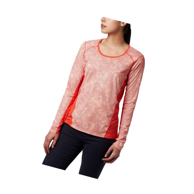 Bluza Columbia Solar Chill 2.0 Long Sleeve Damskie Czerwone | 95YDNHCRJ