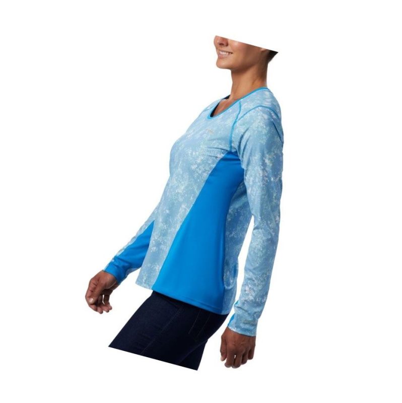 Bluza Columbia Solar Chill 2.0 Long Sleeve Damskie Niebieskie | 90ENAGQHZ